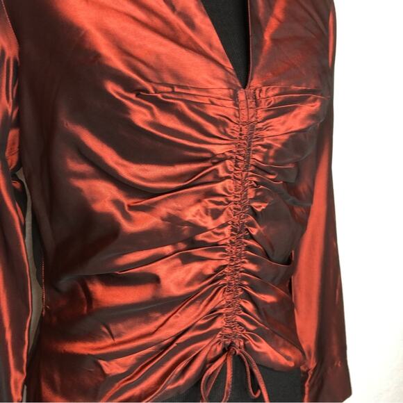 David Meister red bronze metallic formal top / jacket size 10 - Picture 4 of 16